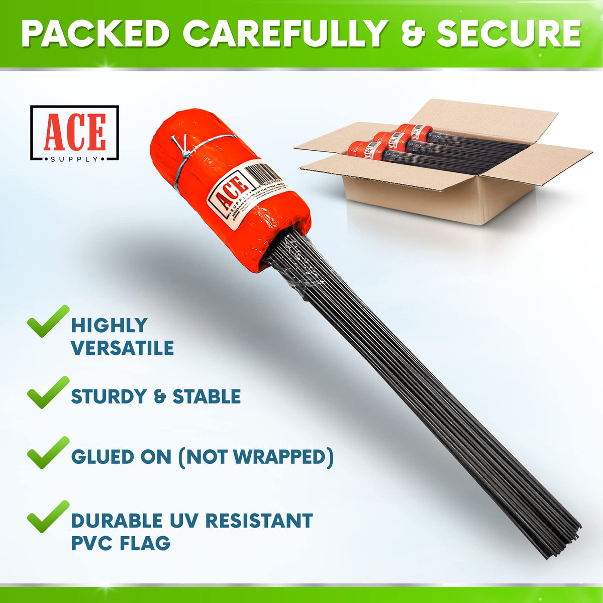 ACE Supply sprinkler-head marking flag protects irrigation points during setup.