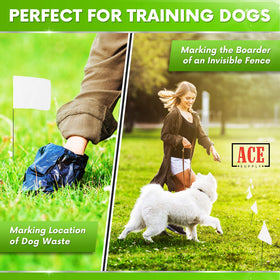 ACE Supply dog boundary flags support underground fence training and pet safety.