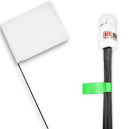 ACE Supply white marking flags yard markers clearly delineate lawn boundaries.