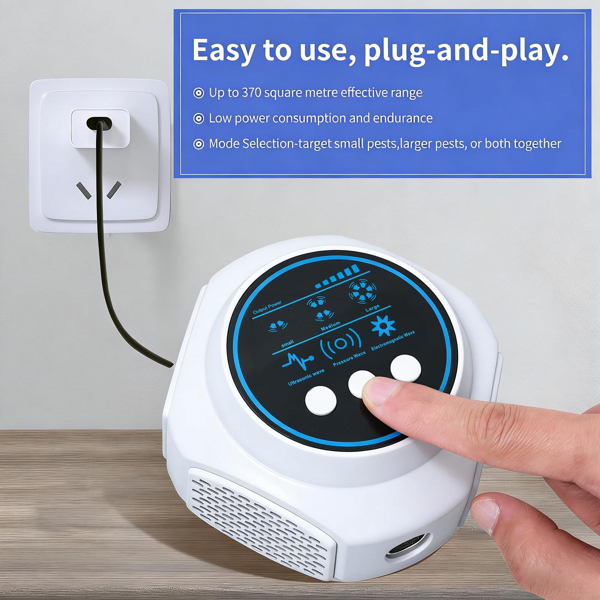 ACEBINTE pest repeller in bedroom provides quiet, odorless protection.