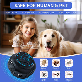 ACEBINTE Ultrasonic Pest Repeller in a room highlights 360° coverage