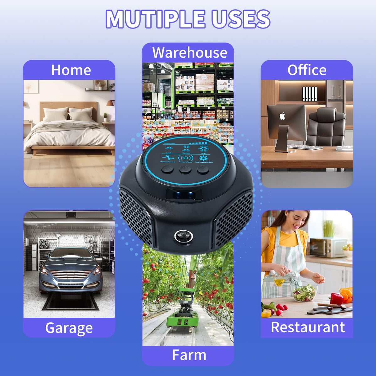 ACEBINTE Kitchen storage area protected by pest repeller in use