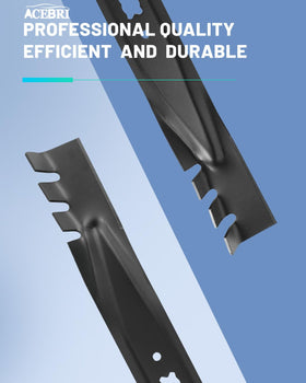 ACEBRI 21-inch mower blades cutting action for clean yard work.
