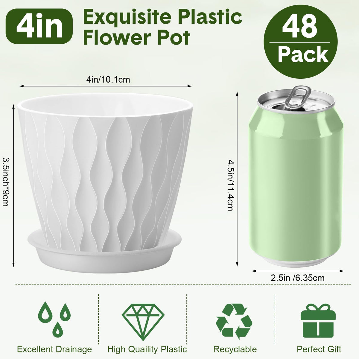 Acellegic 4-inch pot with drainage holes and saucer supports proper watering
