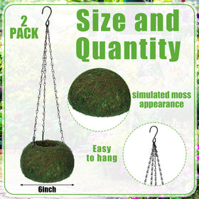 Acellegic green moss woven hanging pot, adds natural texture to balconies
