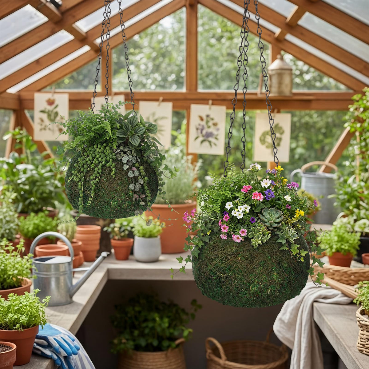 Acellegic natural moss-woven appearance, woodland charm for indoor spaces