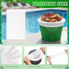 Acellegic pool skimmer sock size 4.8x7.8 inches fits most baskets.