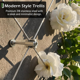 Acemaker 12-set trellis kit with cable close-up for outdoor use