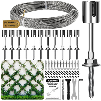 Acemaker wire trellis installation on exterior wall supports climbing plants