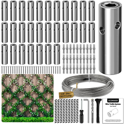 Acemaker wire trellis kit installation for vertical climbing plants