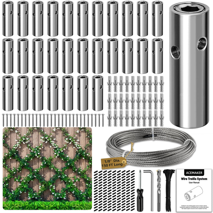 Acemaker wire trellis kit installation for vertical climbing plants