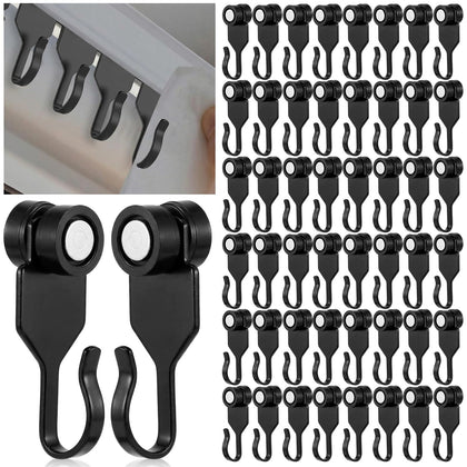 AceOrbit 50-pcs gazebo curtain hooks with smooth sliding wheels for easy outdoor setup.