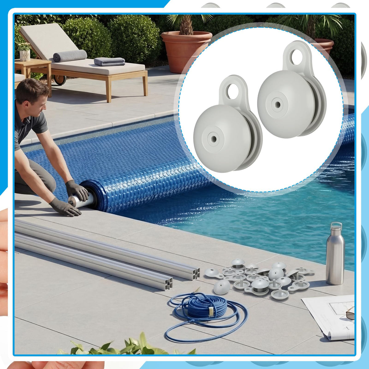 AceOrbit white clip works with many reels and tubing systems