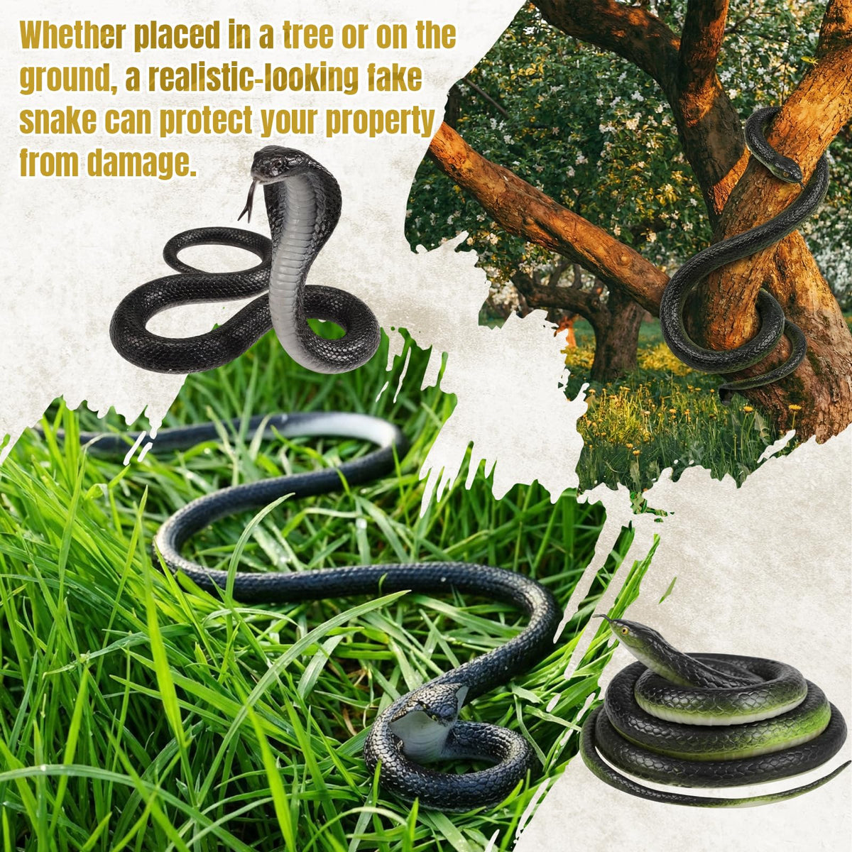 AceOrbit cobra side view enhances garden decor while deterring birds.