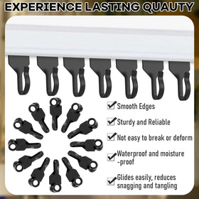 AceOrbit plastic wheel curtain hook ensures quiet, smooth track travel.