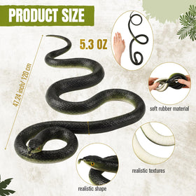 AceOrbit rubber snake black-blue protects the yard from pests.