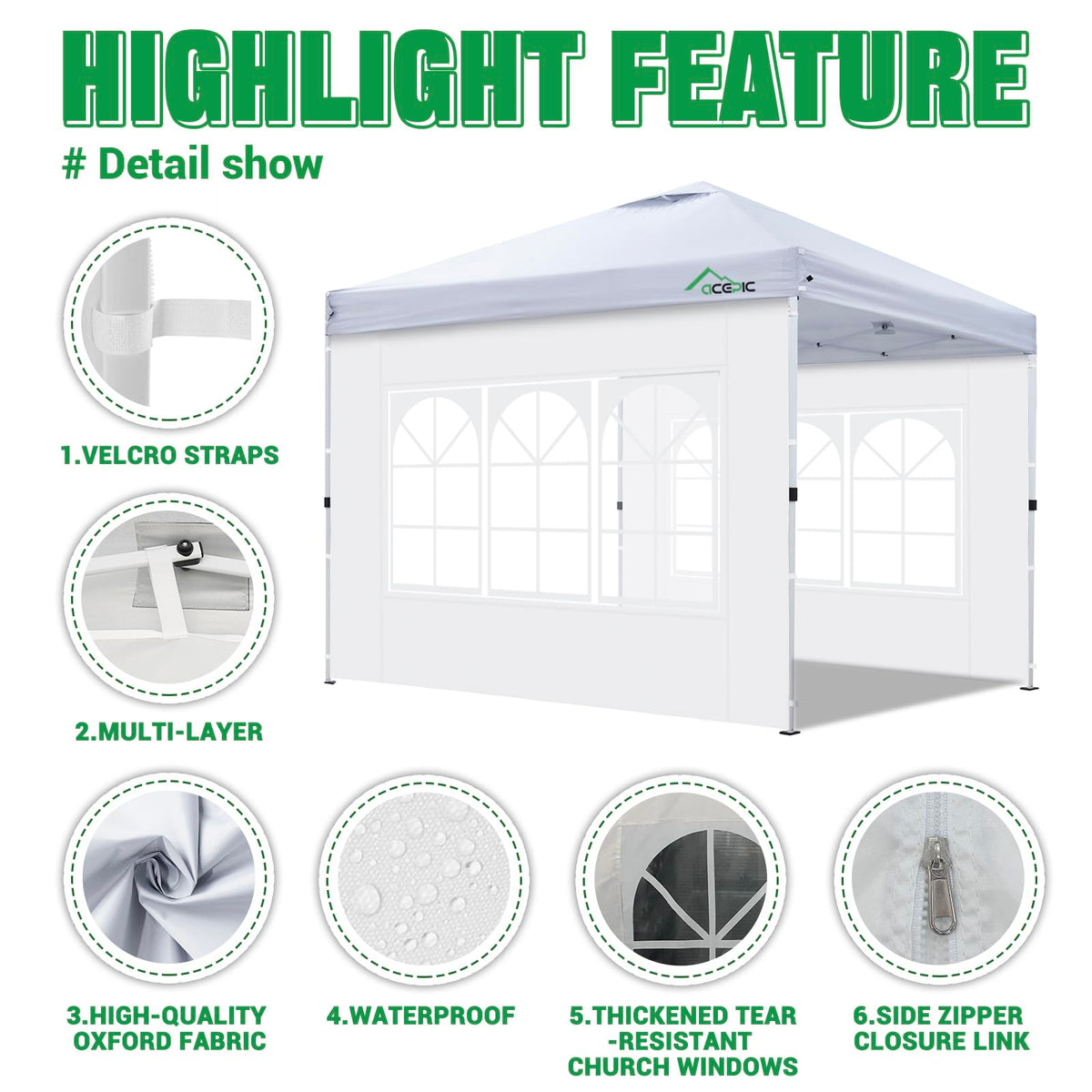 Acepic 210D Oxford fabric close-up showing durable waterproof weave.