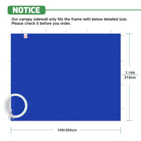 Acepic blue sidewall rolled for storage and easy transport.