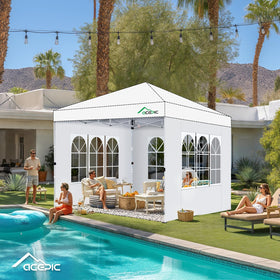 Acepic sidewalls with Velcro offer quick, secure canopy attachment.