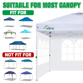 Acepic white sidewalls provide light, privacy, and weather protection.
