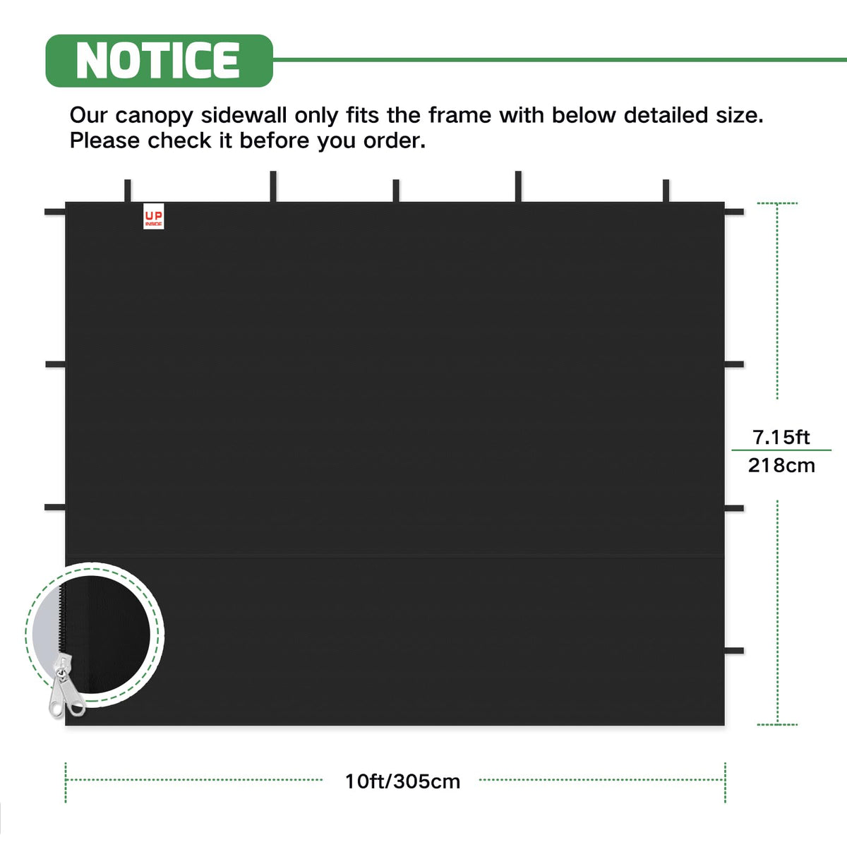 Acepic waterproof sidewall protects from rain and sun during outdoor use