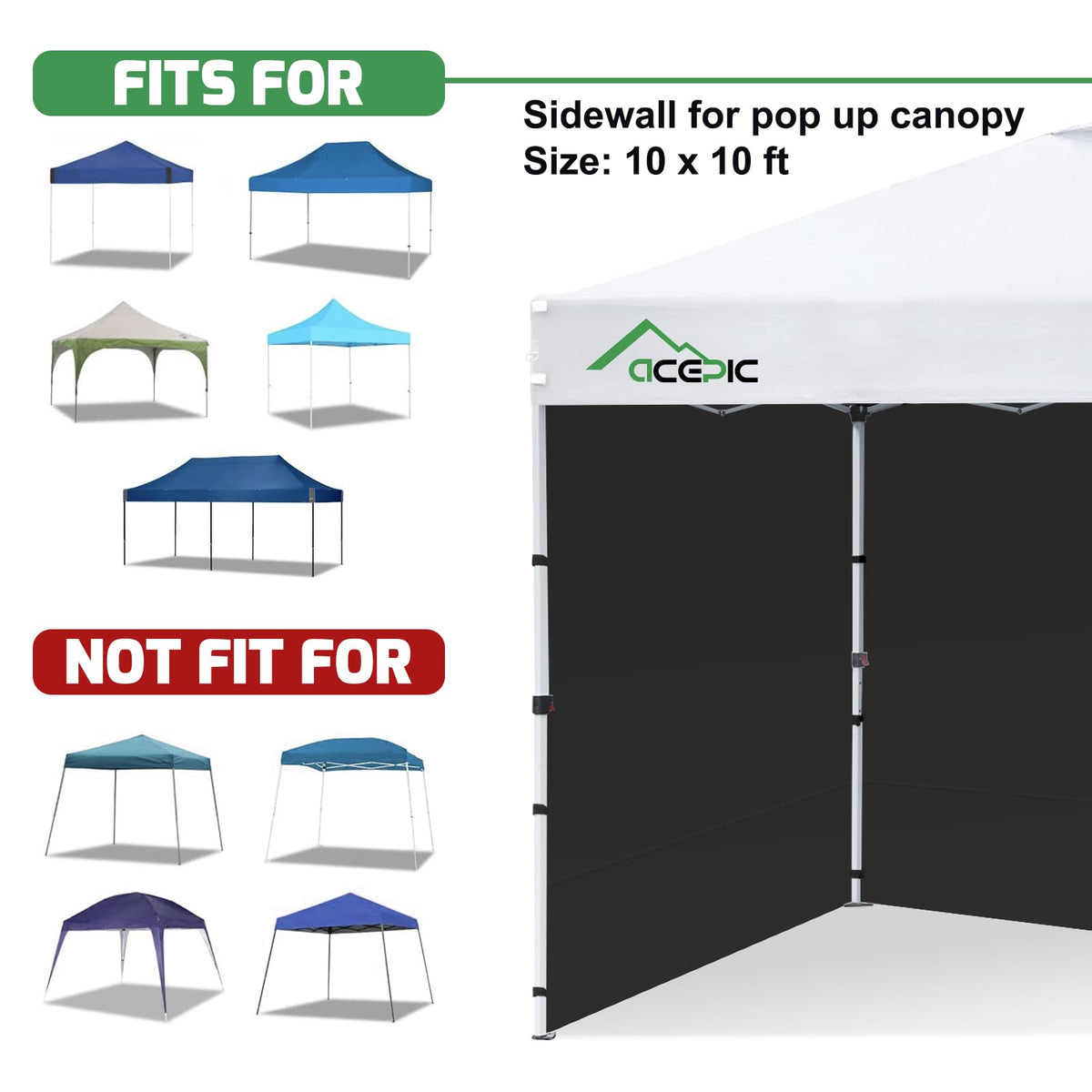 Acepic weather shield sidewall guards against wind and drizzle in changing weather