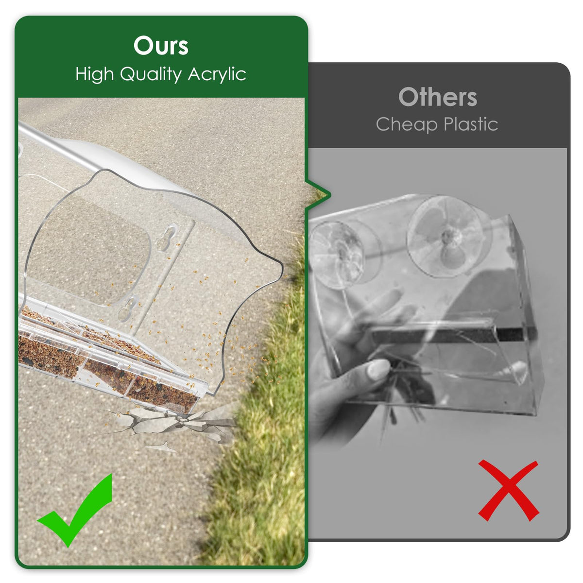 ACEROMT drainage holes prevent water pooling and keep seed dry