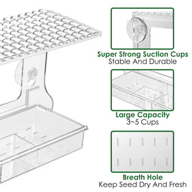 ACEROMT window feeder drainage tray keeps seeds dry and fresh