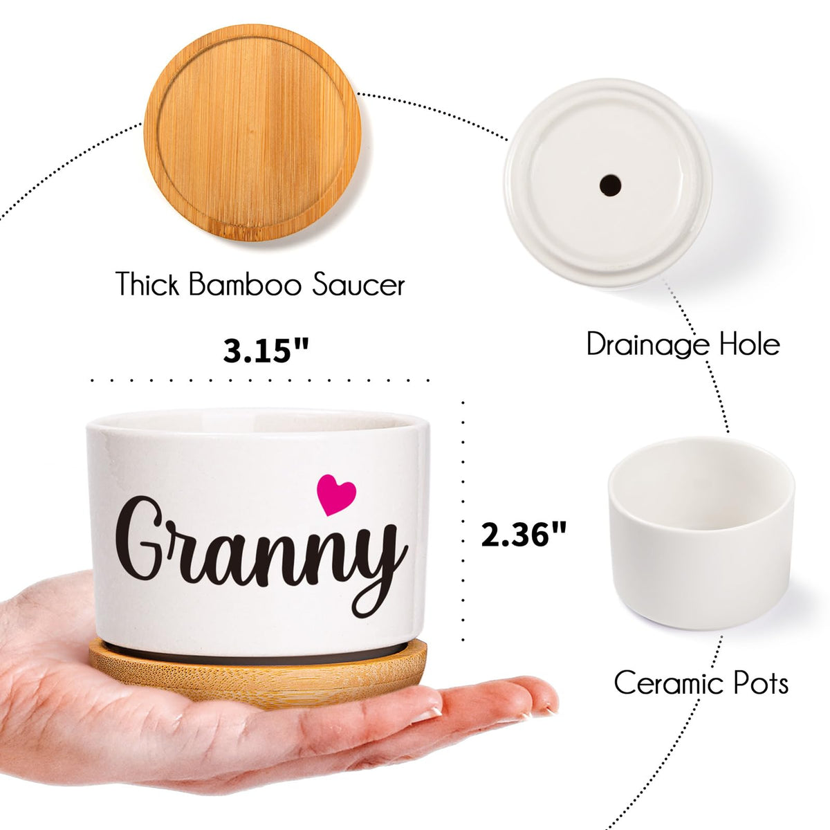 AceThrills bamboo saucer paired with ceramic pot for stability and style