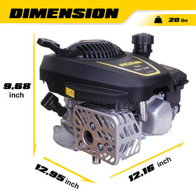 Aceup Energy 4-stroke OHV motor with recoil start for easy starts.