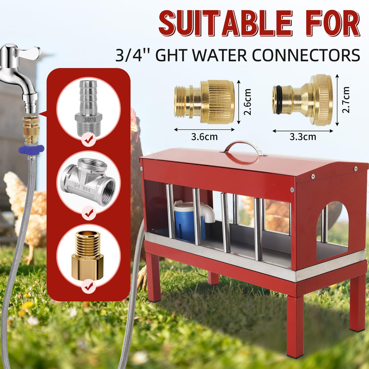 Achicklead easy-clean-poultry-waterer simplifies maintenance with removable parts for thorough cleaning.