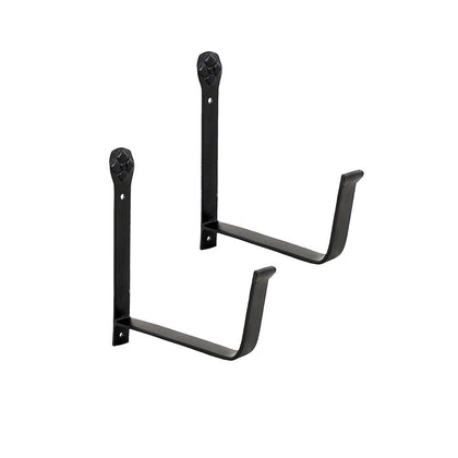 Achla Designs SFB-01 window flower box bracket supports a 6-inch planter outdoors.