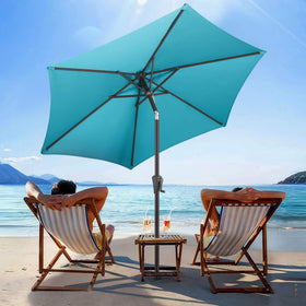 AckMizz aqua blue umbrella crank mechanism for quick open and close