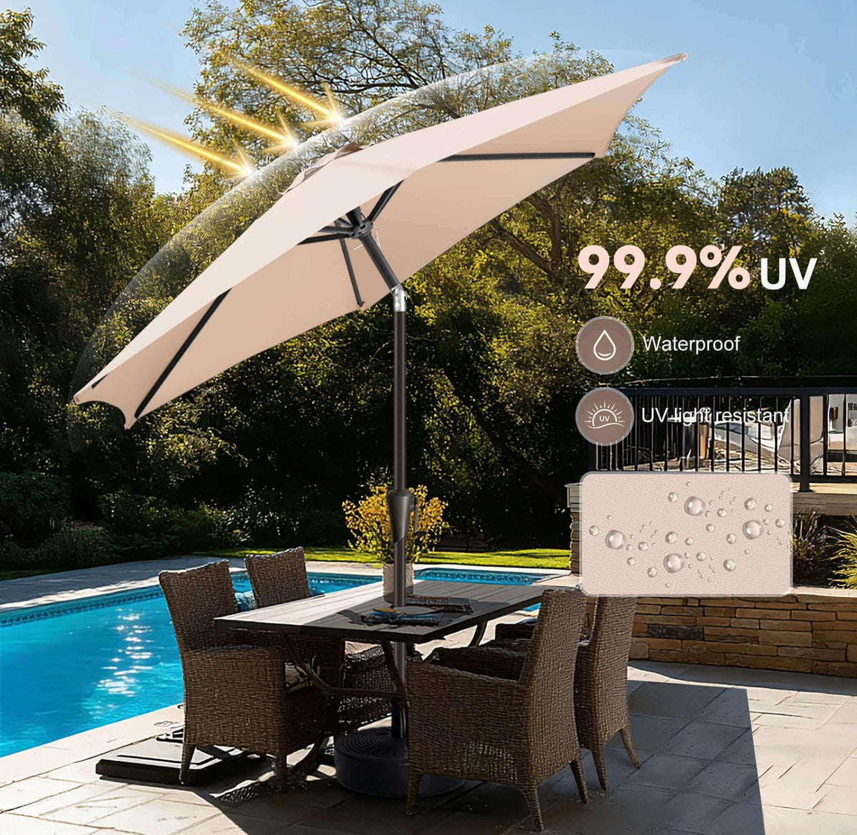 AckMizz stainless steel frame delivers durability in windy outdoor conditions