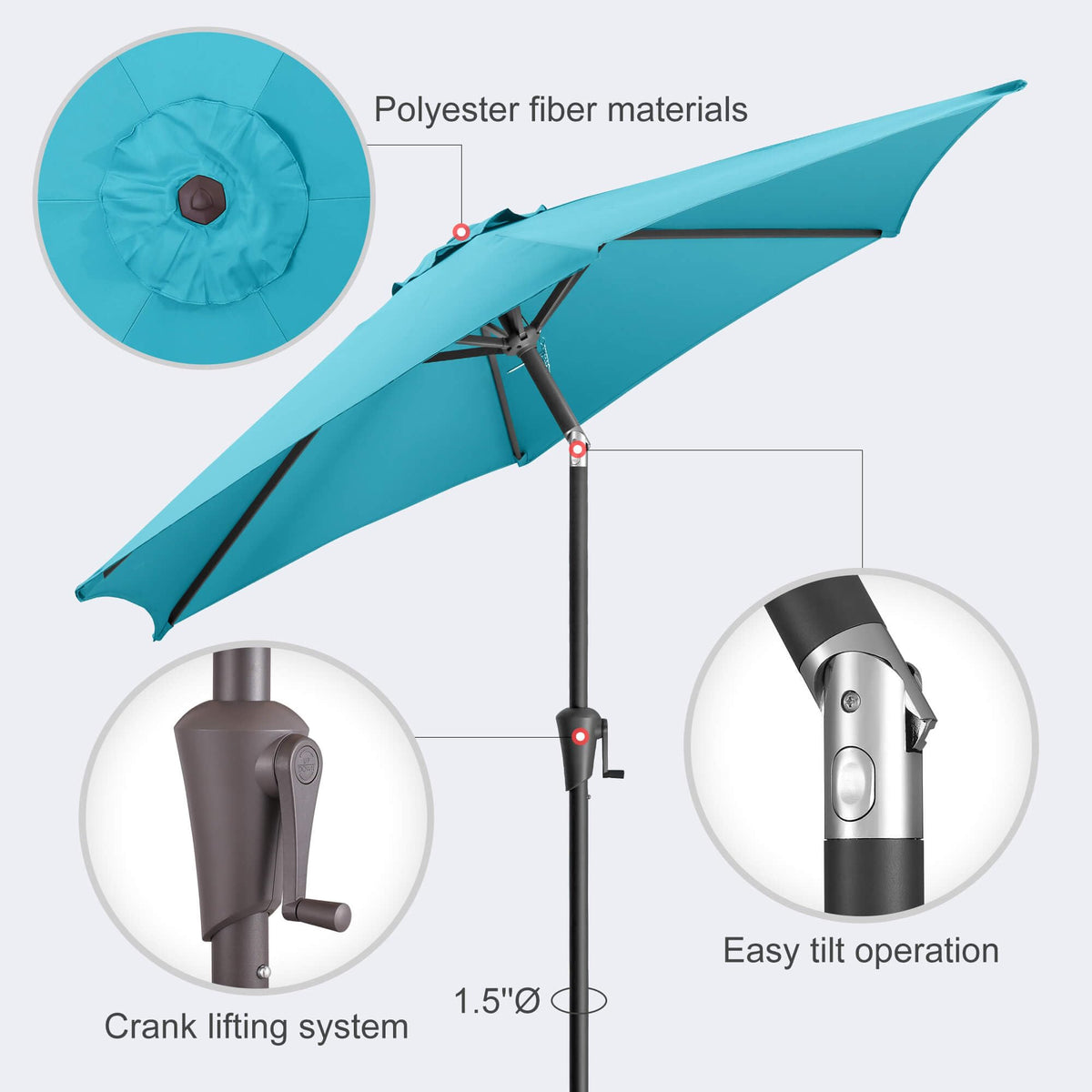 AckMizz stainless steel frame offers durable support against wind