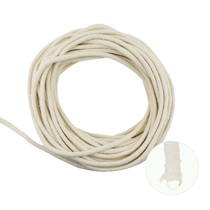 Acoeitl self-watering wick close-up shows natural cotton fibers delivering steady moisture.