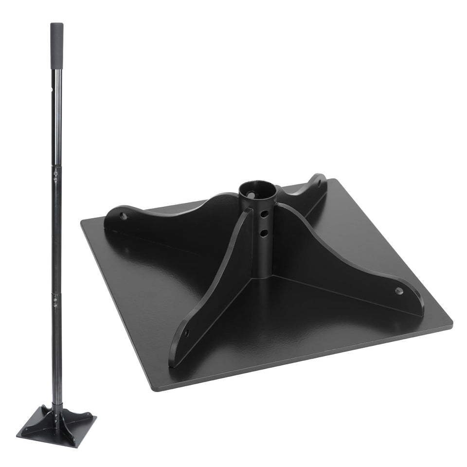 Acostop heavy-duty steel tamper with the 8x8 plate for precise ground compaction.
