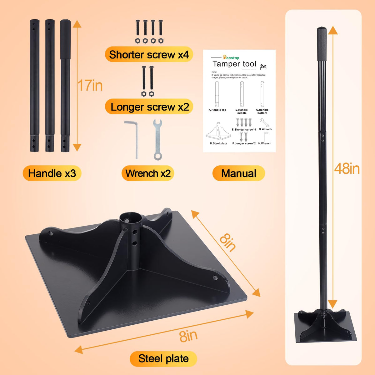 Acostop installation tool kit included for quick setup.