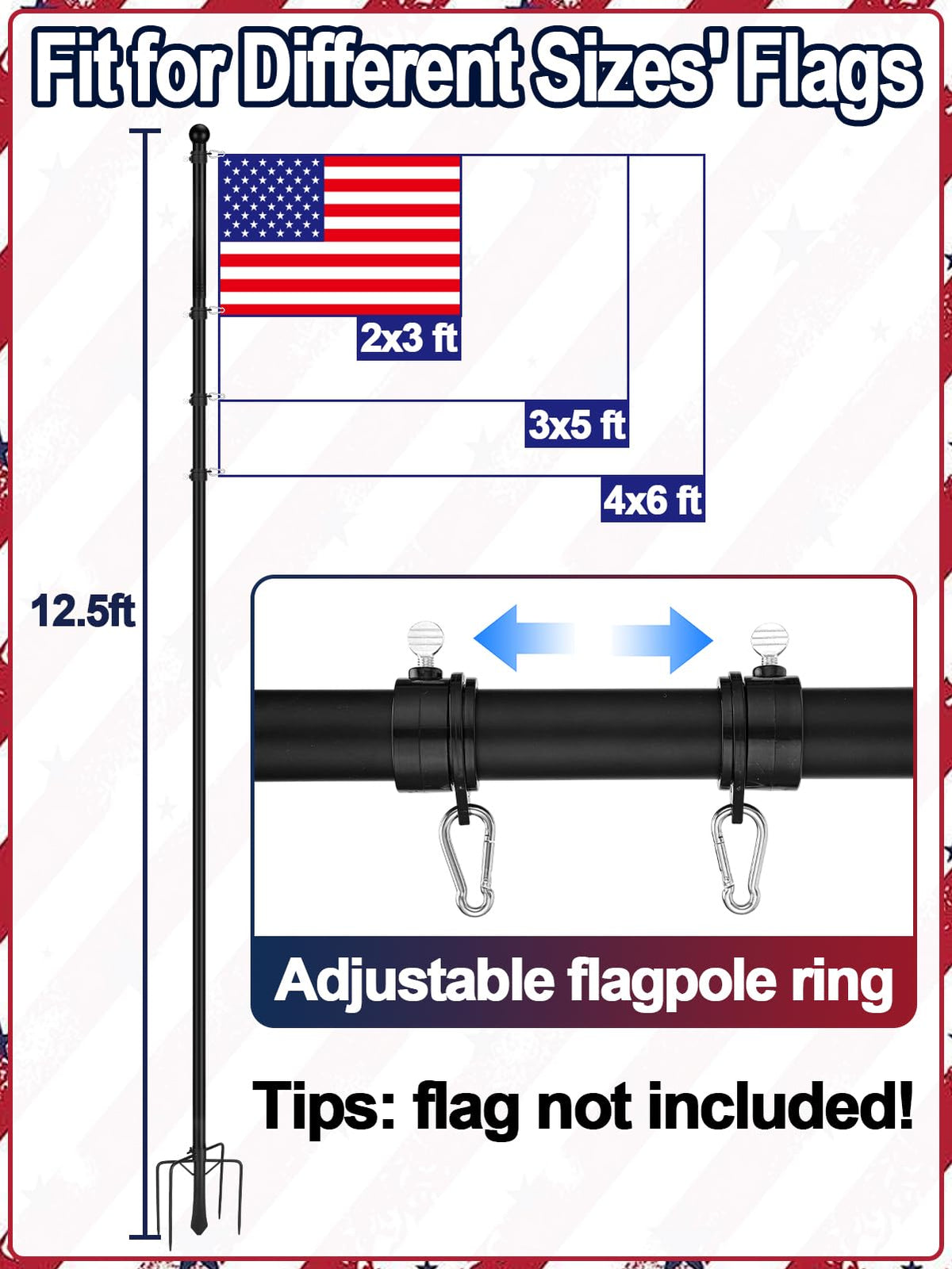 Acostop outdoor flag pole suitable for homes and small businesses