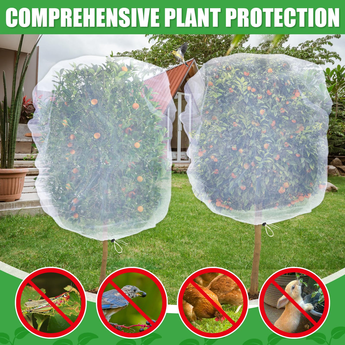 Acostop polyester garden netting durable, weather-resistant for multiple seasons