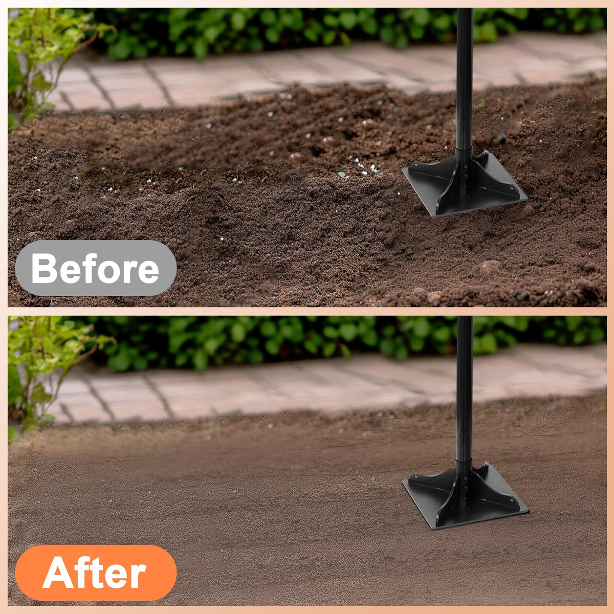 Acostop sturdy steel construction endures tough landscaping jobs.