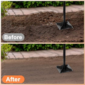 Acostop sturdy steel construction endures tough landscaping jobs.