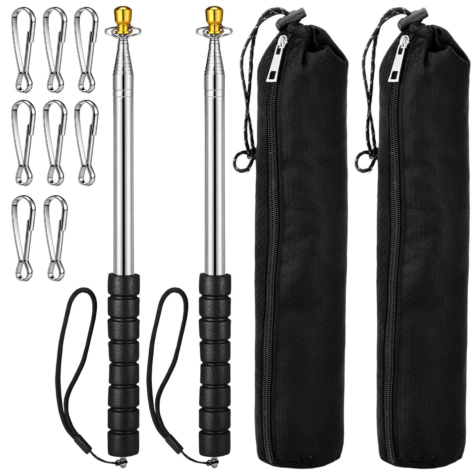 Acostop telescoping flag pole 8.2 ft assembly for quick setup at events