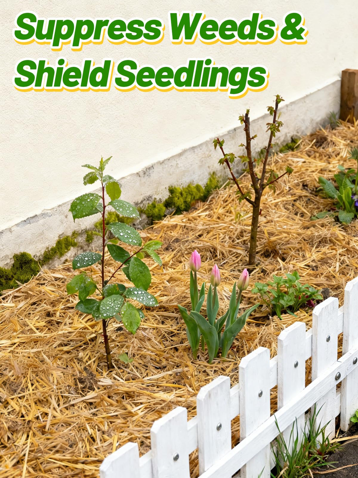 Acostop wheat straw garden mulch with moisture retention and soil protection