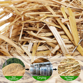 Acostop vacuum-packed straw stays clean and odor-free for safe animal and plant use.