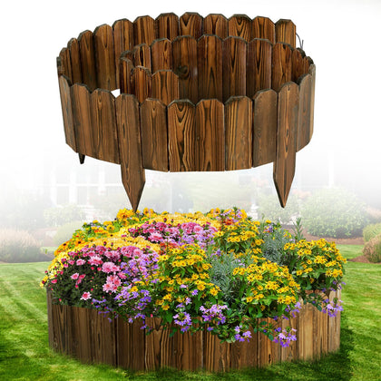 Acostop wooden garden edging in flat-top pine defines bed borders and adds natural charm.
