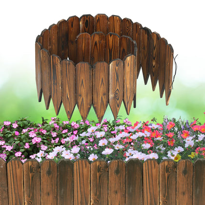 Acostop wooden garden edging with 6.6 ft profile for clean lawn borders