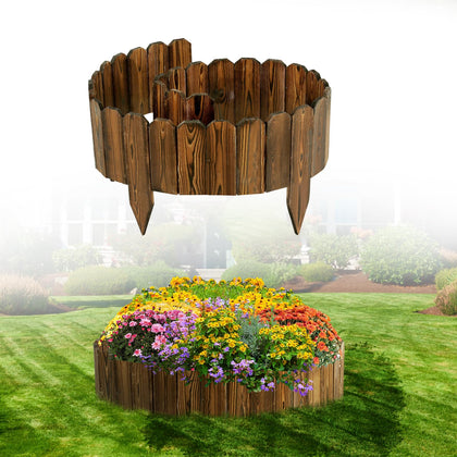 Acostop wooden garden edging with flat top defines a clean boundary.
