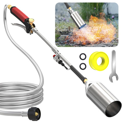ACOVER propane torch weed burner kit assembly showing ready-for-use high-heat setup