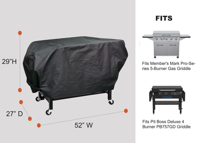 Acoveritt RPET cover sized 51x27x29 inches fits 36-inch griddles
